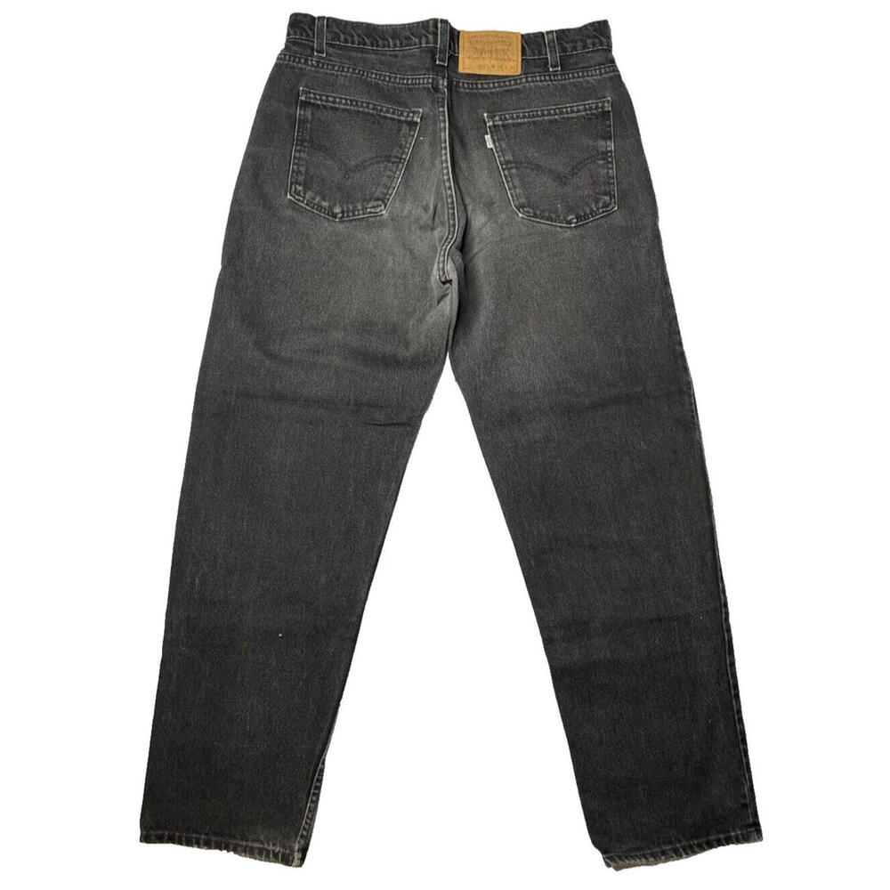 Vintage Levi's Jeans Mens 36x32 Black Relaxed Fit Straight Leg Dark Wash 90's - Picture 2 of 7